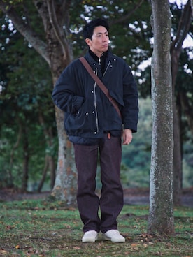 「AURALEE」｜「アイテム（ブルゾン）」を使った、Takayuki Shimazuさん（メンズ・172cm）の秋コーディネート