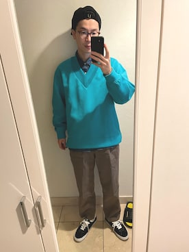 「US VANS（ユーエスヴァンズ）のアイテム」を使った、deportivoさん（メンズ・167cm）の秋コーディネート