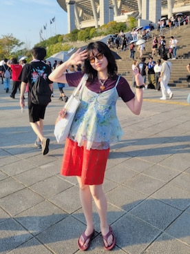 「アイテム（キャミソール）」を使った、mmminooooさん（レディース・162cm）の夏コーディネート