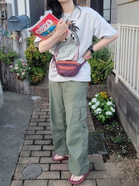 「アイテム（ボディバッグ/ウエストポーチ）」を使った、mmminooooさん（レディース・162cm）の夏コーディネート