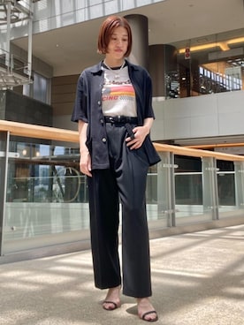 「メッシュベルト」｜ishikawaさん（レディース・160cm）の夏コーディネート