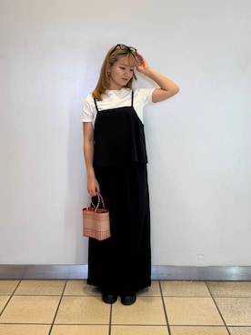 「イエベ春」｜「アイテム（サロペット/オーバーオール）」を使った、yumaさん（レディース・152cm）の夏コーディネート