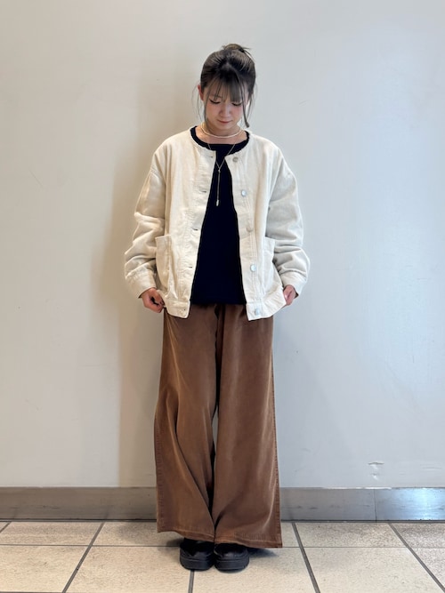 セール】『イージーケア』コーデュロイノーカラージャケット（ノー