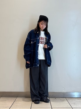 「アイテム（ニットキャップ/ビーニー）」を使った、yumaさん（レディース・152cm）の秋コーディネート