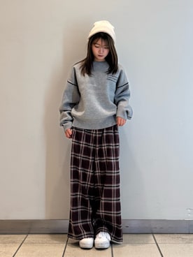 「アイテム（ニットキャップ/ビーニー）」を使った、yumaさん（レディース・152cm）の秋コーディネート