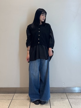 「アイテム（チュニック）」を使った、yumaさん（レディース・152cm）の秋コーディネート