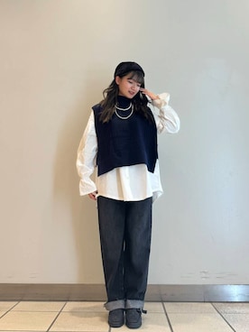 「SMELLY（スメリー）のシャギービーニー（ニットキャップ/ビーニー）」を使った、yumaさん（レディース・152cm）の秋コーディネート