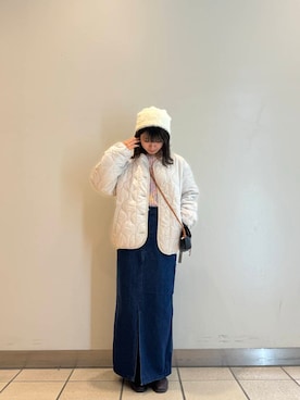 「SMELLY（スメリー）のシャギービーニー（ニットキャップ/ビーニー）」を使った、yumaさん（レディース・152cm）の秋コーディネート