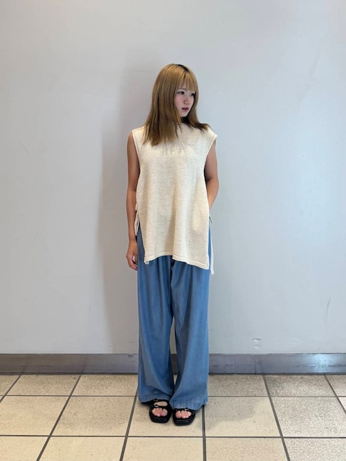 レーヨンデニムワイドパンツ