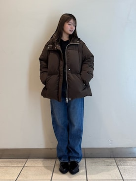 「アイテム（ダウンジャケット/コート）」を使った、yumaさん（レディース・152cm）の秋コーディネート