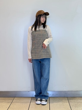 「アイテム（キャップ）」を使った、yumaさん（レディース・152cm）の秋コーディネート