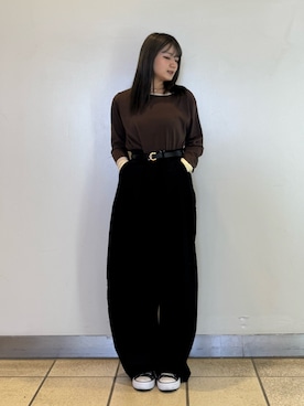 「アイテム（ベルト）」を使った、yumaさん（レディース・152cm）の秋コーディネート