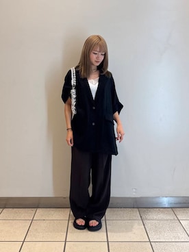 「ITEMS URBANRESEARCH（アイテムズ アーバンリサーチ）のアイテム（その他アウター）」を使った、yumaさん（レディース・152cm）の夏コーディネート