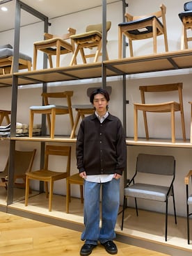 「URBAN RESEARCH DOORS（アーバンリサーチドアーズ）の『XLサイズ/WEB限定/仁村紗和さん着用』『UR TECH 200日ニット』シャツ カーディガン（カーディガン/ボレロ）」を使った、ryotaur0さん（メンズ・162cm）の秋コーディネート