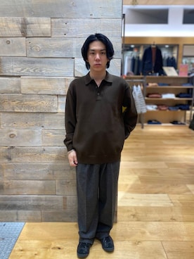 「URBAN RESEARCH DOORS（アーバンリサーチドアーズ）のウールブレンドネップワンタックパンツ（その他パンツ）」を使った、ryotaur0さん（メンズ・162cm）の冬コーディネート