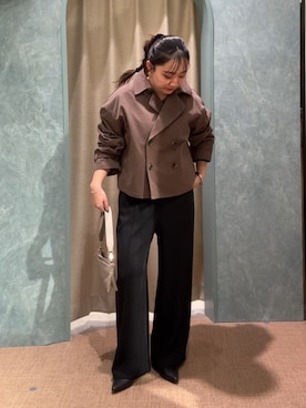 「アイテム（トレンチコート）」を使った、KAEDEさん（レディース・158cm）の冬コーディネート