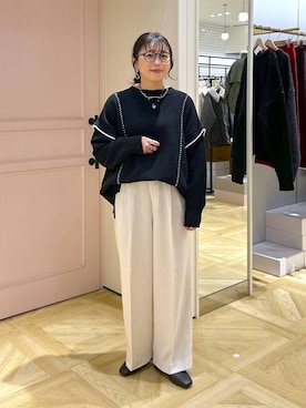 「アイテム（スラックス）」を使った、おとも.さん（レディース・155cm・30代）の冬コーディネート