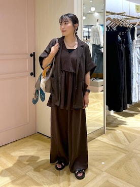「ママコーデ」｜「アイテム（財布/小物）」を使った、おとも.さん（レディース・155cm）の夏コーディネート
