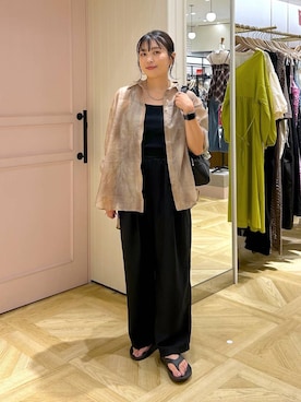 「LOWRYS FARM（ローリーズファーム）のスタイルＵＰクロスカップキャミ　100757（Tシャツ/カットソー）」を使った、おとも.さん（レディース・155cm・30代）の夏コーディネート