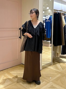 「アイテム（ヘアゴム）」を使った、おとも.さん（レディース・155cm）の秋コーディネート