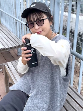 「アイテム（ベスト）」を使った、おとも.さん（レディース・155cm）の秋コーディネート
