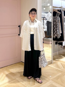 「LOWRYS FARM（ローリーズファーム）のＬＦＢＡＳＩＣＴＯＴＥ　323726（ショルダーバッグ、その他）」を使った、おとも.さん（レディース・155cm）の夏コーディネート
