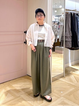 「LOWRYS FARM（ローリーズファーム）のステンレスフープチョーカー 127295（チョーカー、シルバー系）」を使った、おとも.さん（レディース・155cm）の春コーディネート