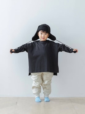 「アイテム（Tシャツ/カットソー）」を使った、おとも.さん（キッズ・101cm）の秋コーディネート