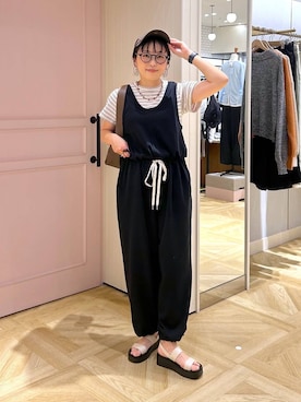 「LOWRYS FARM（ローリーズファーム）のステンレスフープチョーカー 127295（チョーカー、シルバー系）」を使った、おとも.さん（レディース・155cm）の春コーディネート