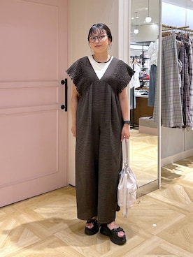 「LOWRYS FARM（ローリーズファーム）のステンレスフープチョーカー 127295（チョーカー、シルバー系）」を使った、おとも.さん（レディース・155cm）の夏コーディネート