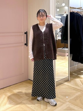 「LOWRYS FARM（ローリーズファーム）のステンレスフープチョーカー 127295（チョーカー、シルバー系）」を使った、おとも.さん（レディース・155cm）の秋コーディネート