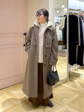 「アイテム（ステンカラーコート）」を使った、おとも.さん（レディース・155cm・30代）の秋コーディネート