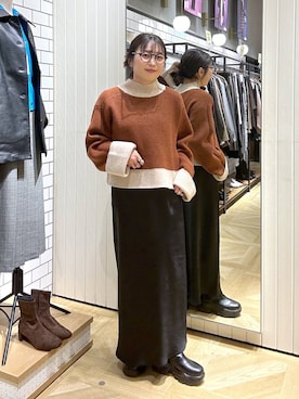 「シンプルコーデ」｜おとも.さん（レディース・155cm・30代）の冬コーディネート