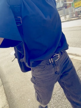 「RonHerman VINTAGE（ロンハーマンヴィンテージ）のアイテム（Tシャツ/カットソー、ブラック系）」を使った、ゆゆさん（レディース・152cm）の春コーディネート