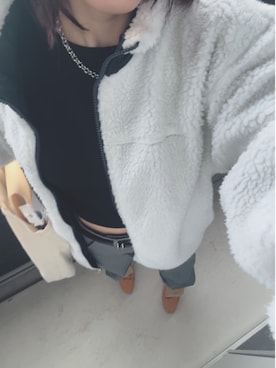 「WEGO（ウィゴー）のアイテム（ジャケット/アウター、ホワイト系）」を使った、ゆゆさん（レディース・152cm）の春コーディネート