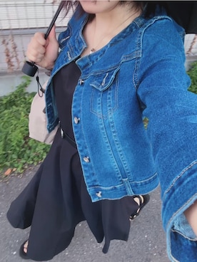 「アイテム（デニムジャケット）」を使った、ゆゆさん（レディース・152cm）の夏コーディネート