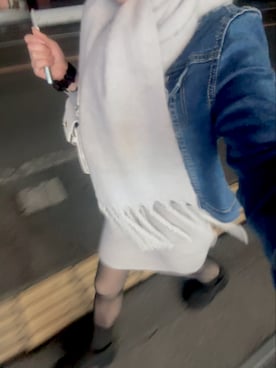 「SHEINのアイテム（デニムジャケット、ブルー系）」を使った、ゆゆさん（レディース・152cm）の冬コーディネート