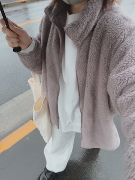 「GU（ジーユー）のアイテム（ジャケット/アウター、ブラウン系）」を使った、ゆゆさん（レディース・152cm）の春コーディネート