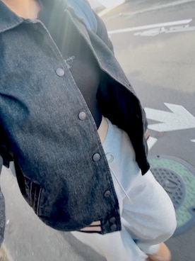 「アイテム（デニムジャケット）」を使った、ゆゆさん（レディース・152cm）の秋コーディネート