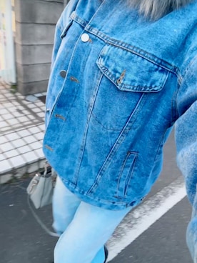 「ZARA（ザラ）のアイテム（デニムパンツ、ブルー系）」を使った、ゆゆさん（レディース・152cm）の冬コーディネート