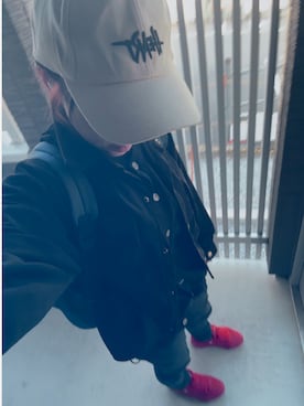 「SHEINのアイテム（ジャケット/アウター、ブラック系）」を使った、ゆゆさん（レディース・152cm）の春コーディネート