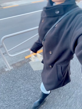 「アイテム（チェスターコート）」を使った、ゆゆさん（レディース・152cm）の冬コーディネート