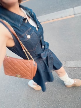「INGNI（イング）のアイテム（ワンピース、ブルー系）」を使った、ゆゆさん（レディース・152cm）の夏コーディネート