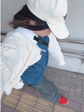 「NIKE（ナイキ）のアイテム（スニーカー、レッド系）」を使った、ゆゆさん（レディース・152cm）の春コーディネート