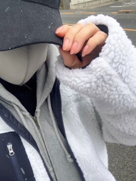 「WEGO（ウィゴー）のアイテム（ジャケット/アウター、ホワイト系）」を使った、ゆゆさん（レディース・152cm）の冬コーディネート