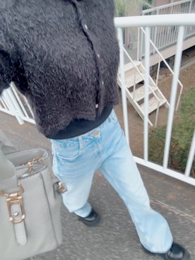 「ZARA（ザラ）のアイテム（デニムパンツ、ブルー系）」を使った、ゆゆさん（レディース・152cm）の冬コーディネート