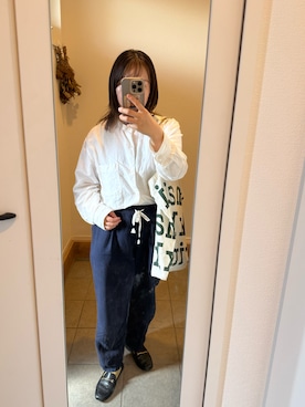 「アイテム（エコバッグ/サブバッグ）」を使った、mimo18さん（レディース・155cm）の秋コーディネート