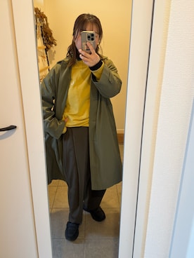 「アイテム（トレンチコート）」を使った、mimo18さん（レディース・155cm）の冬コーディネート