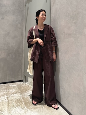 「茶色」｜くるみさん（レディース・158cm）の夏コーディネート