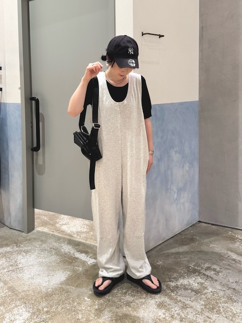 【willow】【新色追加】スラブ裏毛裾ドロストオールインワン